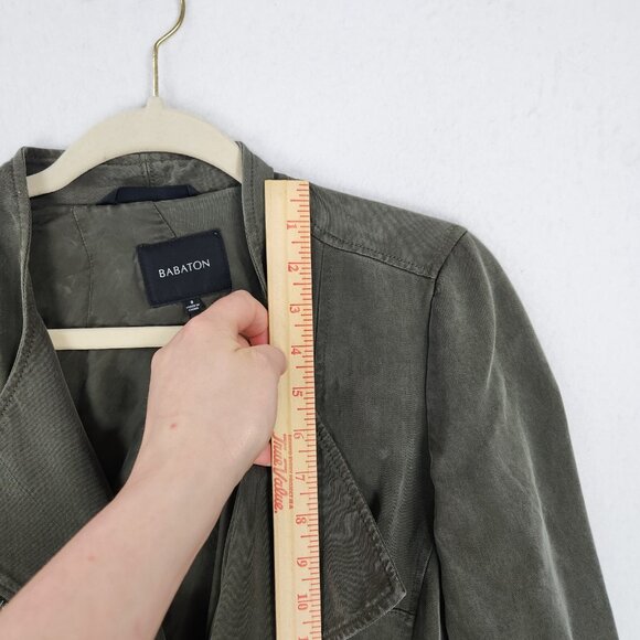 Babaton Jacket Womens 8 Green Aritzia Moto Full Zip Lightweight Casual Classic - Picture 5 of 14